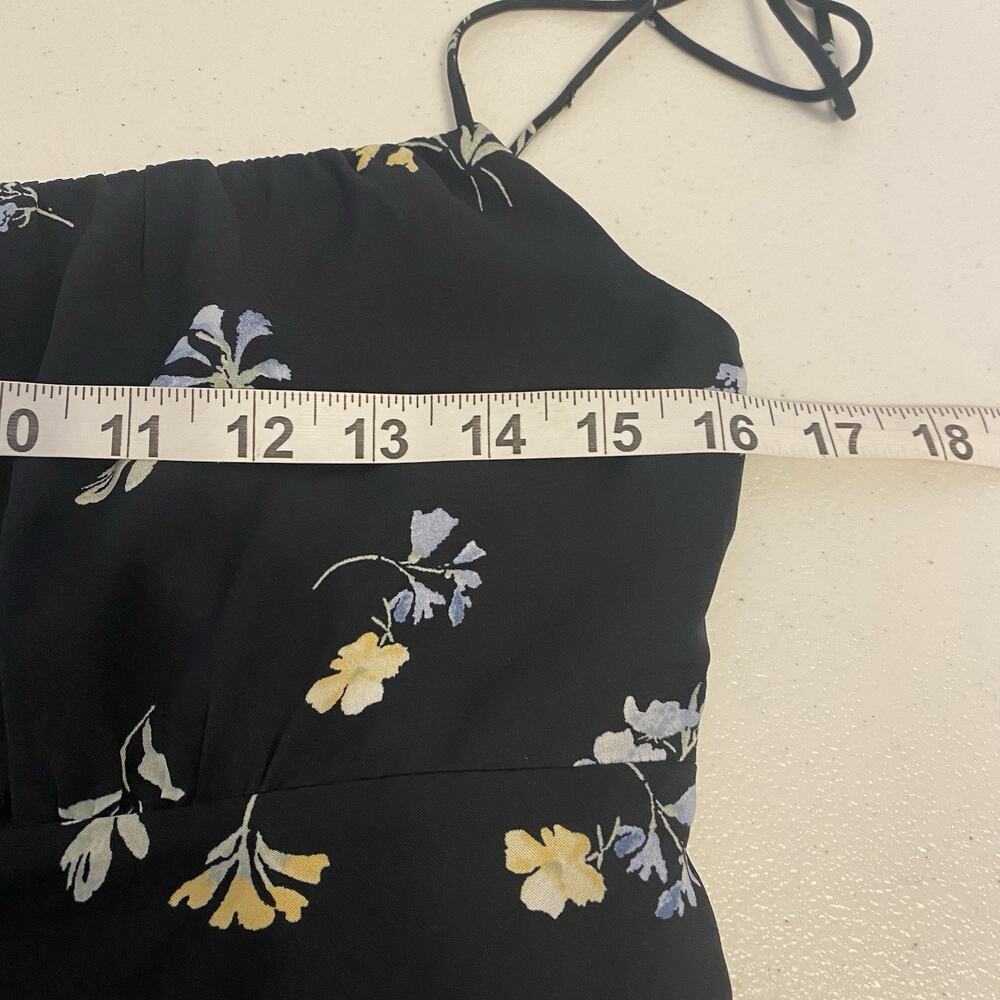 Abercrombie & Fitch Dress M Black Floral Coquette Shoulder Strap Cottagecore - Picture 2 of 8